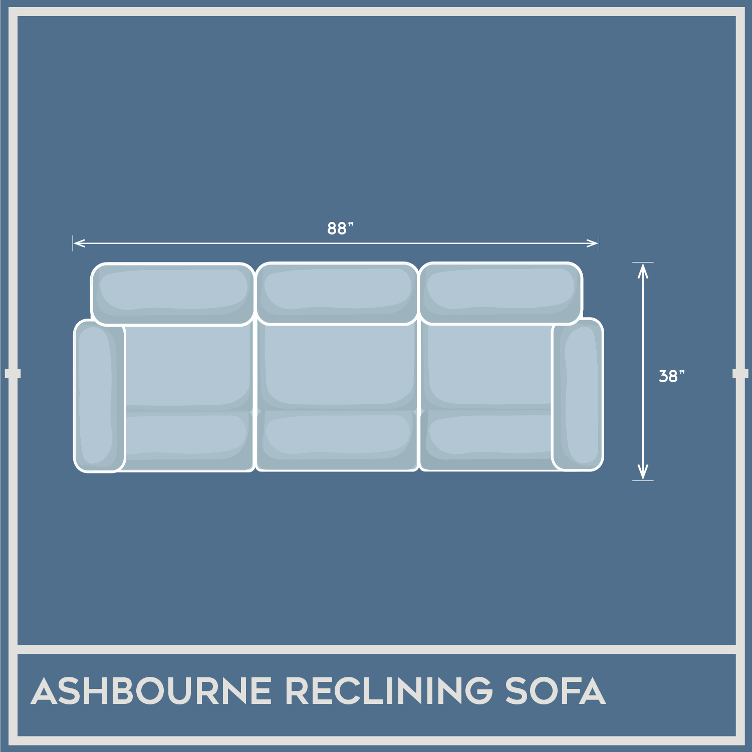 Addington Co Ashbourne Reclining Sofa with Vegan Leather and Manual Controls