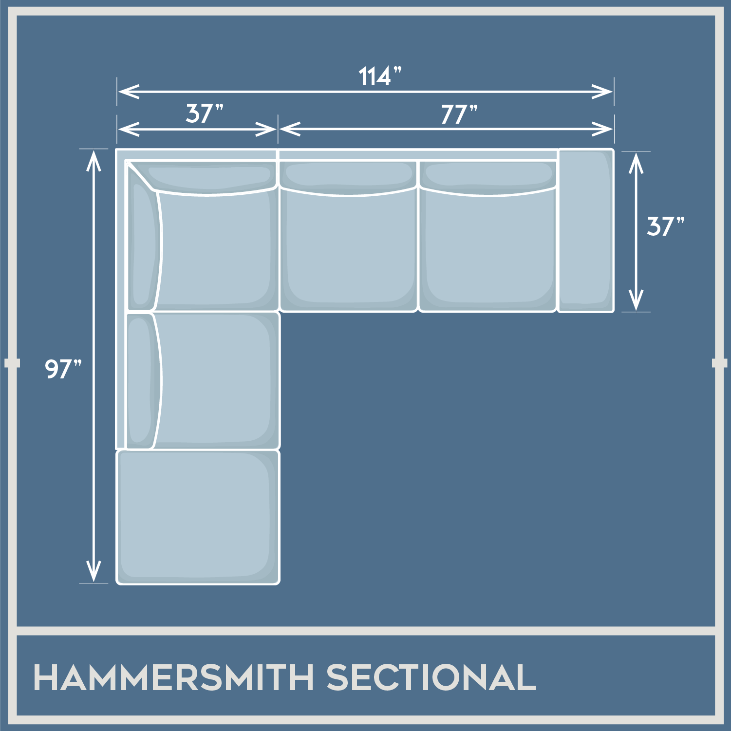Addington Co Hammersmith Upolstry Fabric Left-Facing Sectional for Living Room, L-Shaped,  6-Seat