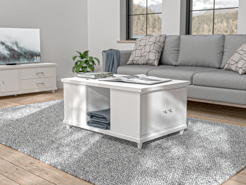 Coffee Table Set With Drawers, Doors, and Blanket Storage