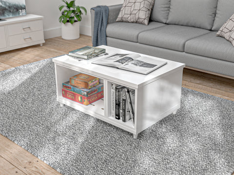 Coffee Table with Open Cubbies Set